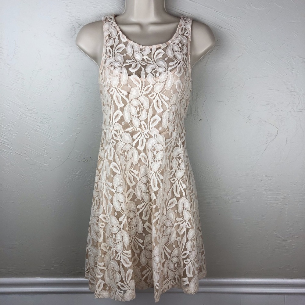 Free People Fairycore Ivory Lace Fit & Flare Dress